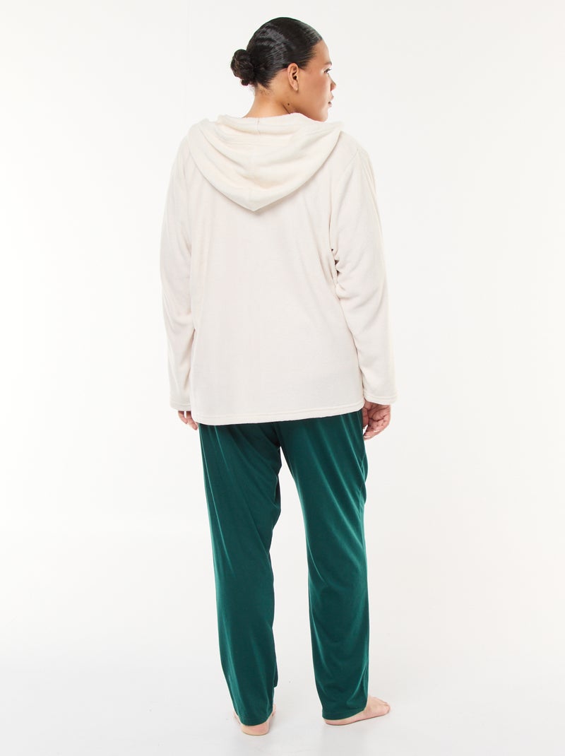 Pijama sudadera polar + pantalón - 2 piezas Rojo - Kiabi