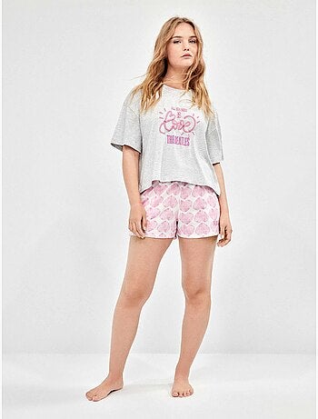 Pijama the beatles manga corta y short 100% algodón
