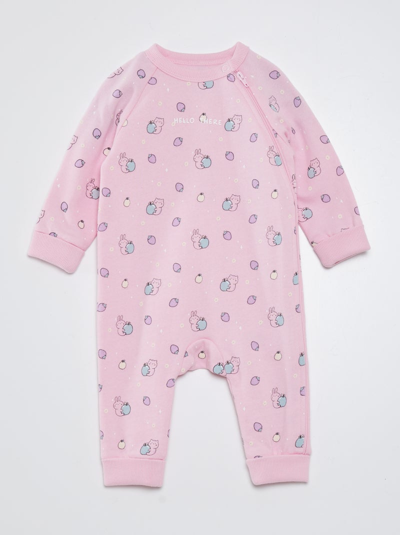 Pijama tipo pelele con estampado de 'animales' ROSA - Kiabi