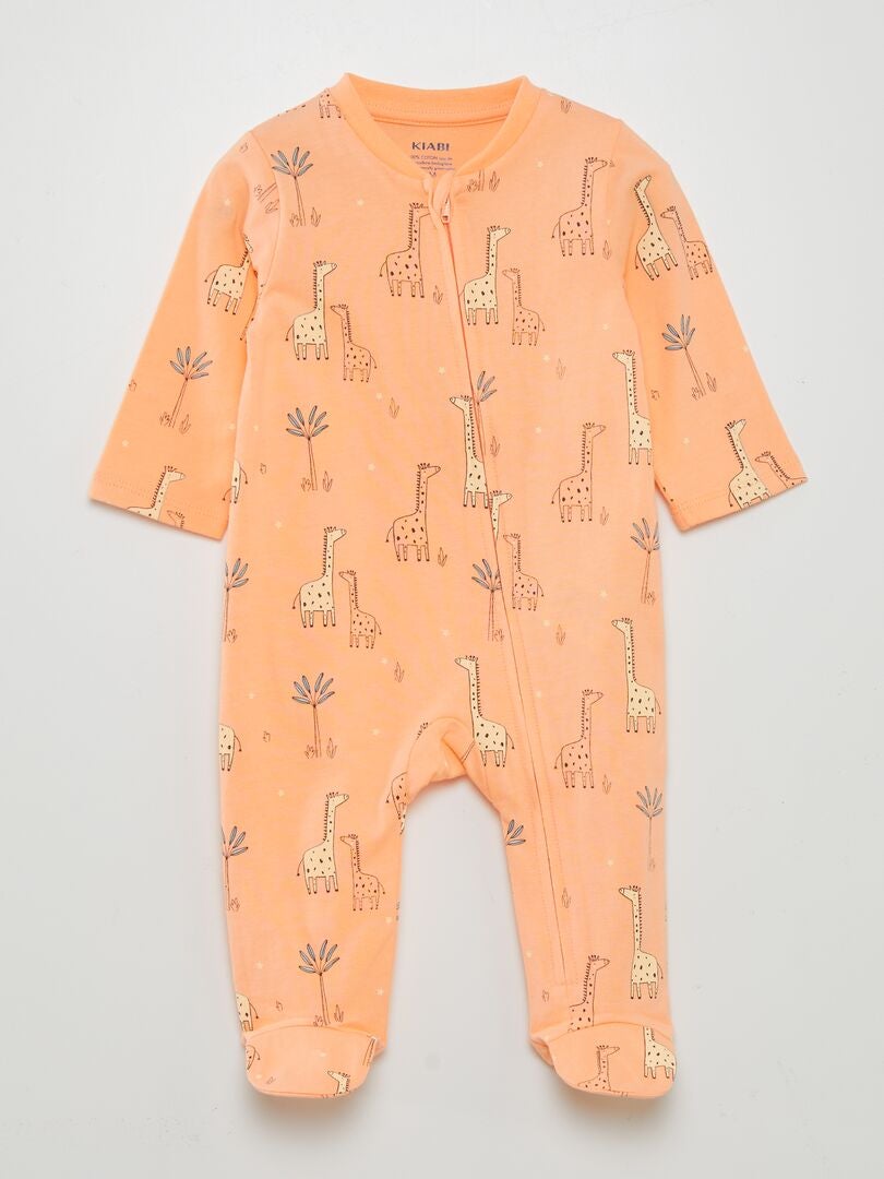Pijama tipo pelele con motivo NARANJA - Kiabi