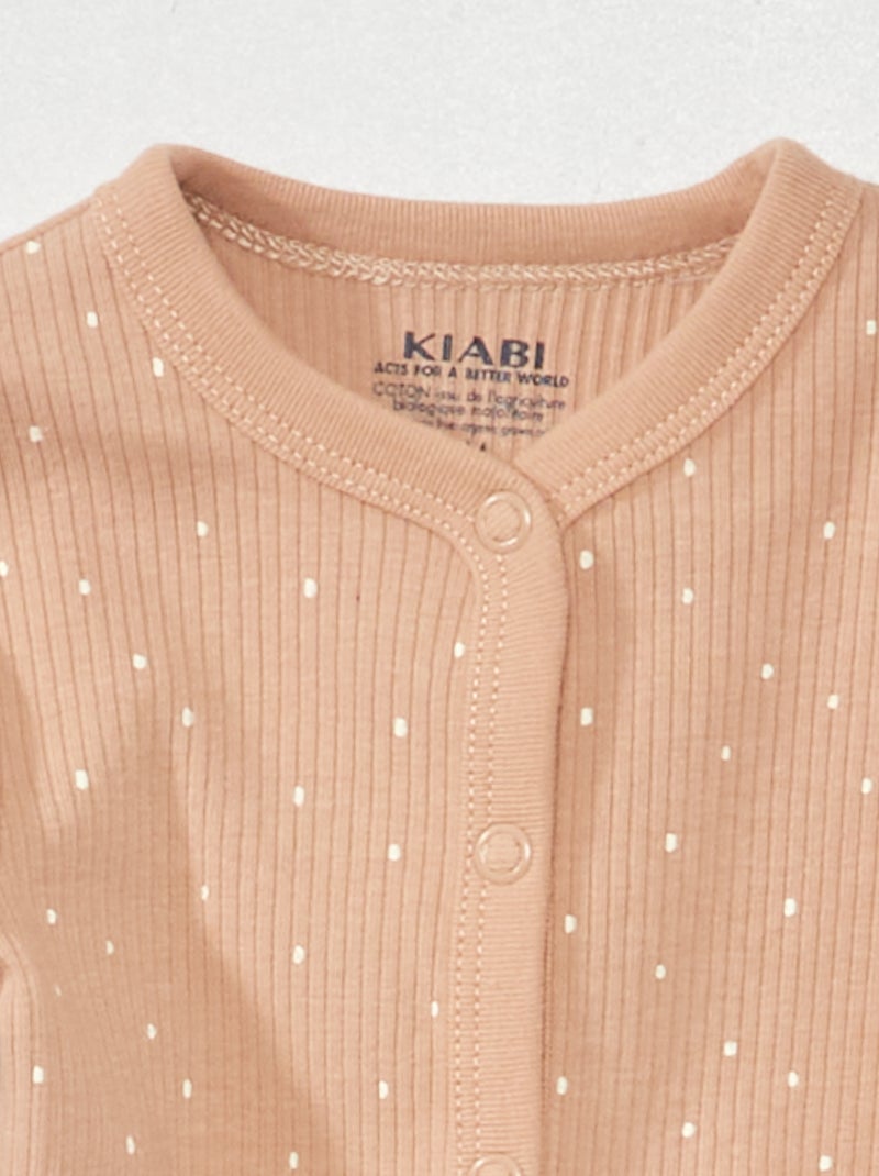 Pijama tipo pelele de canalé - Unisex MARRON - Kiabi