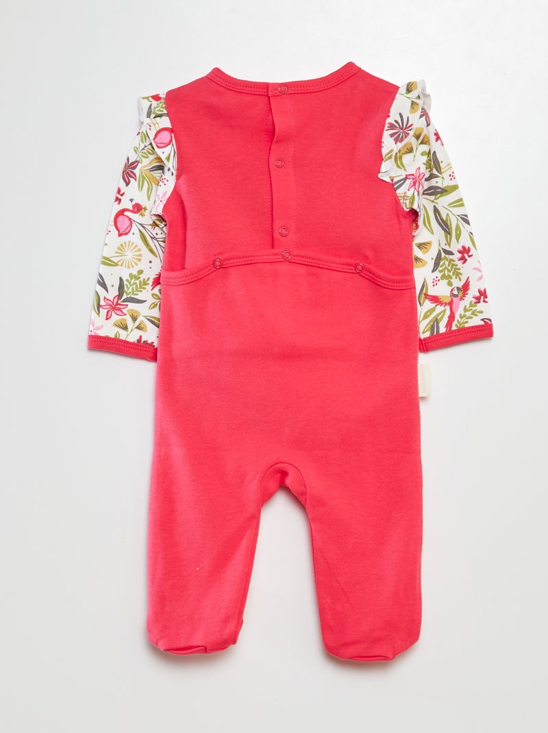 Pijama tipo pelele estampado ROSA - Kiabi