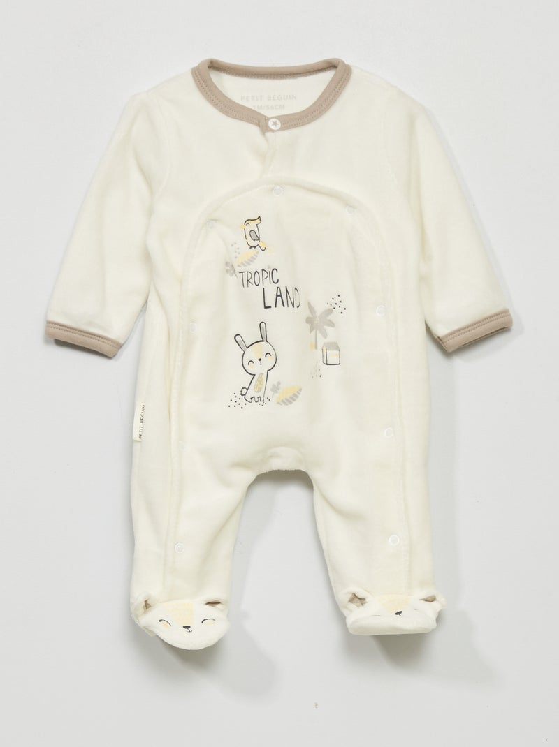 Pijama tipo pelele 'Petit Beguin' beige - Kiabi