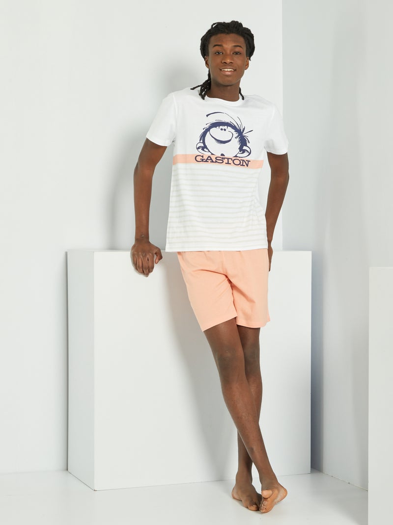 Pijama 'Tomás el gafe' 2 piezas blanco/rosa - Kiabi