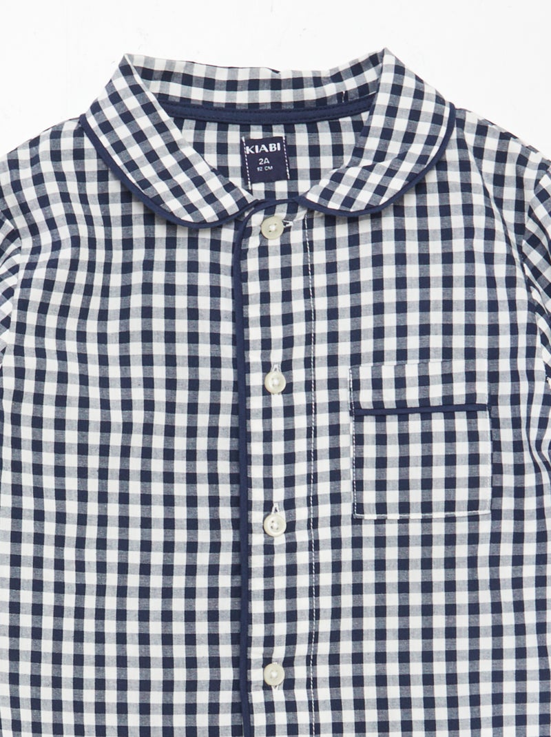 Pijama vichy - 2 piezas AZUL - Kiabi