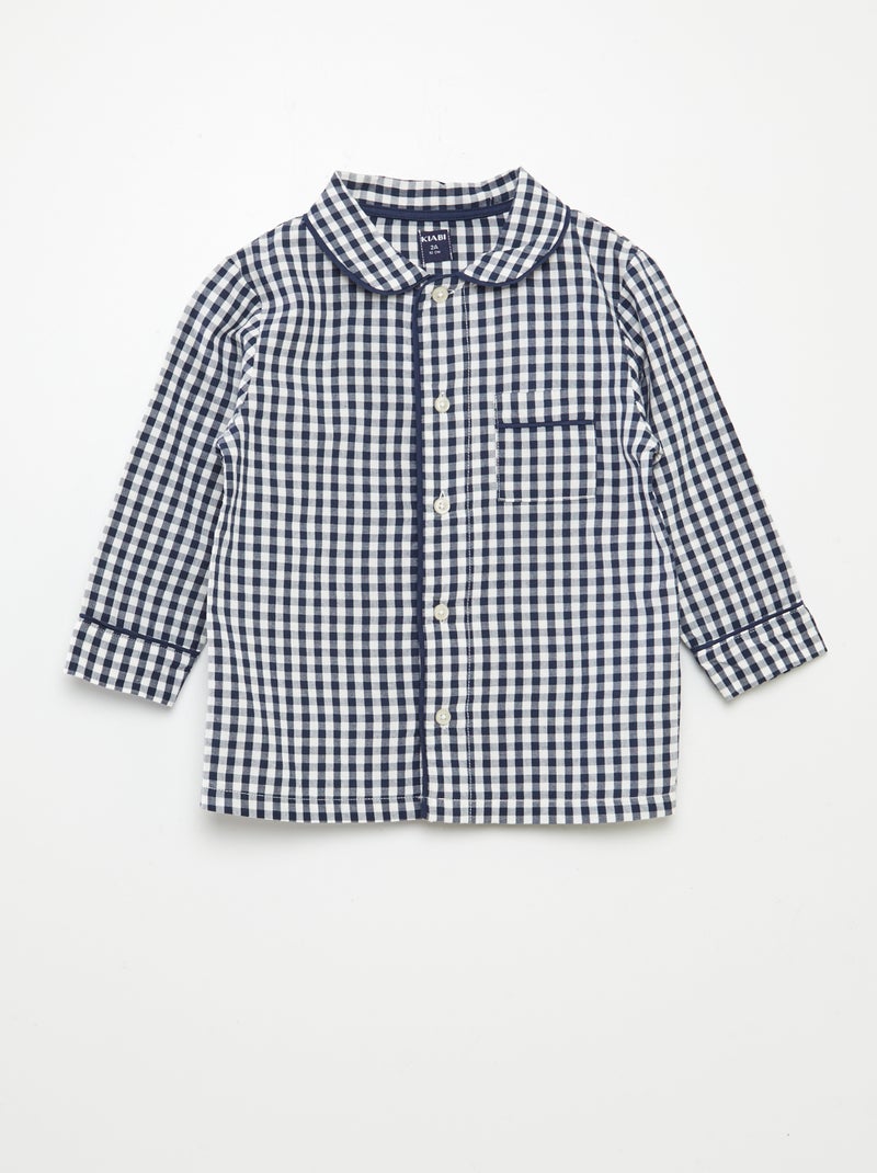 Pijama vichy - 2 piezas AZUL - Kiabi