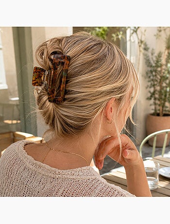 Pinza cangrejo de acetato con acabado brillante para el cabello