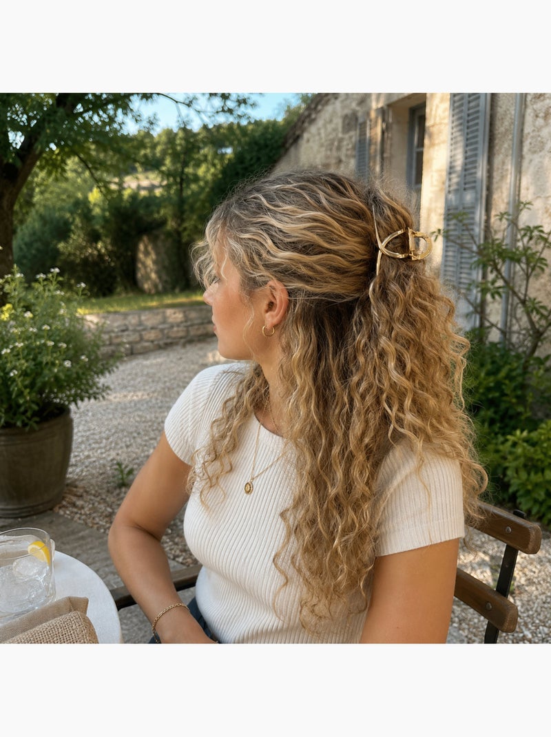 Pinza cangrejo de metal con acabado dorado para el cabello Oro - Kiabi