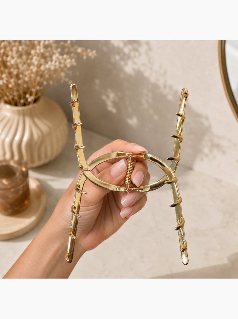 Pinza cangrejo de metal con acabado dorado para el cabello Oro - Kiabi