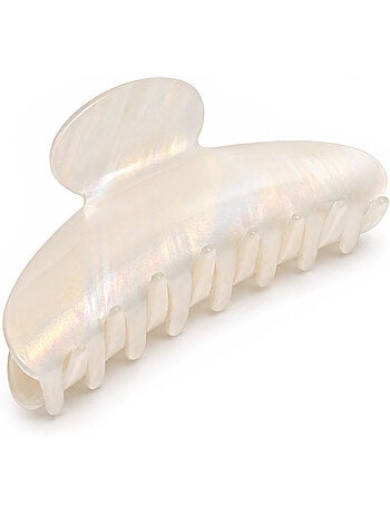 Pinza cangrejo nacarada gran formato para el cabello