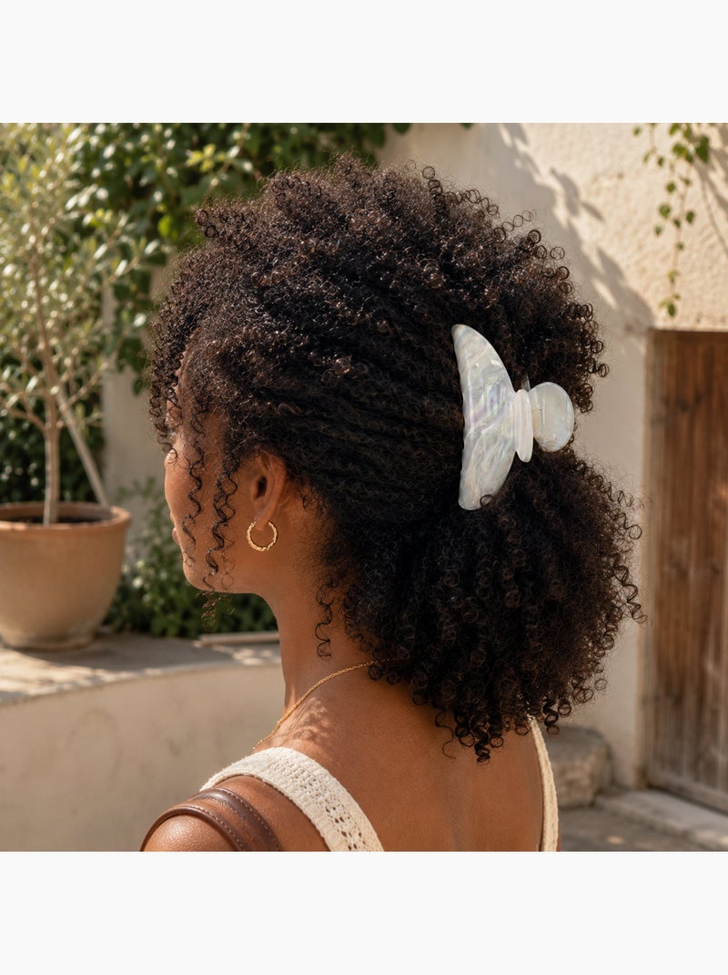 Pinza cangrejo nacarada gran formato para el cabello Blanco nacarado - Kiabi