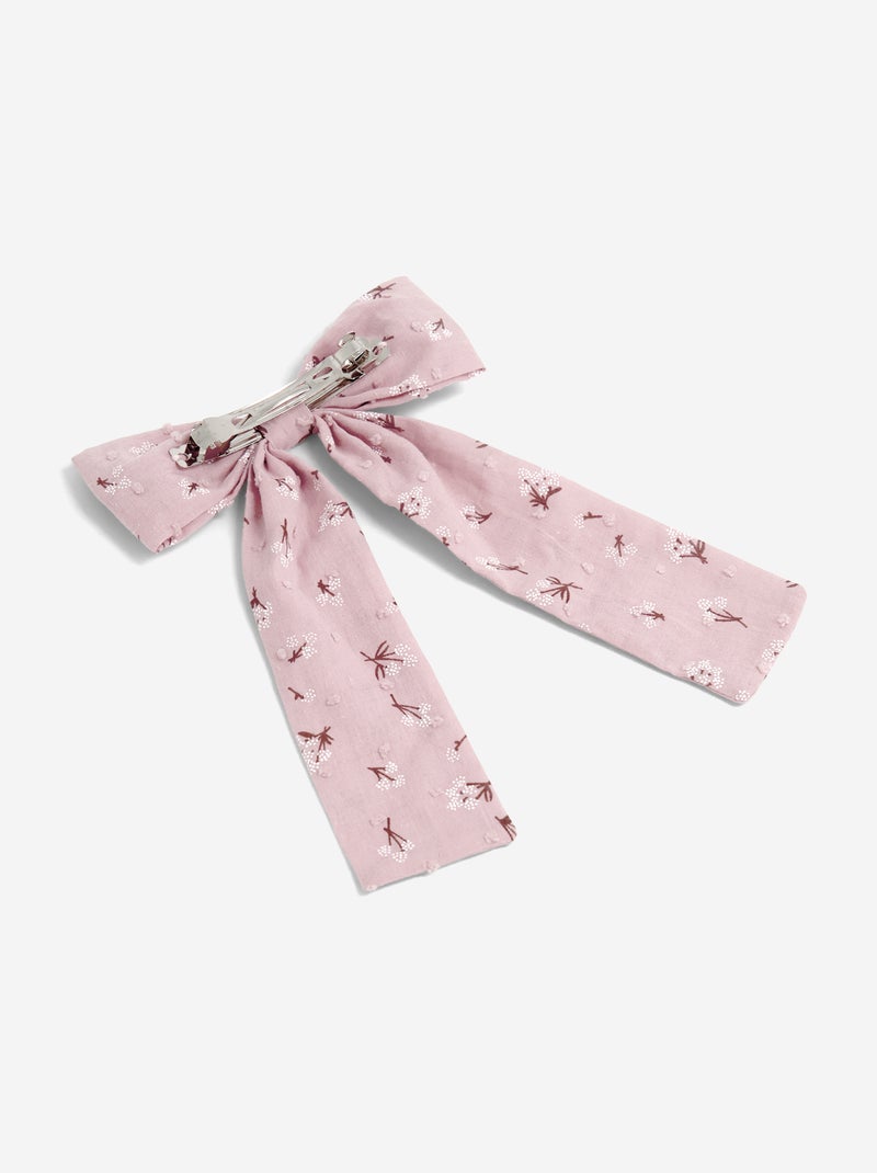 Pinza con lazo grande estampado Rosa - Kiabi
