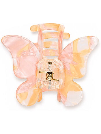 Pinza de cabello mariposa en resina jaspeada