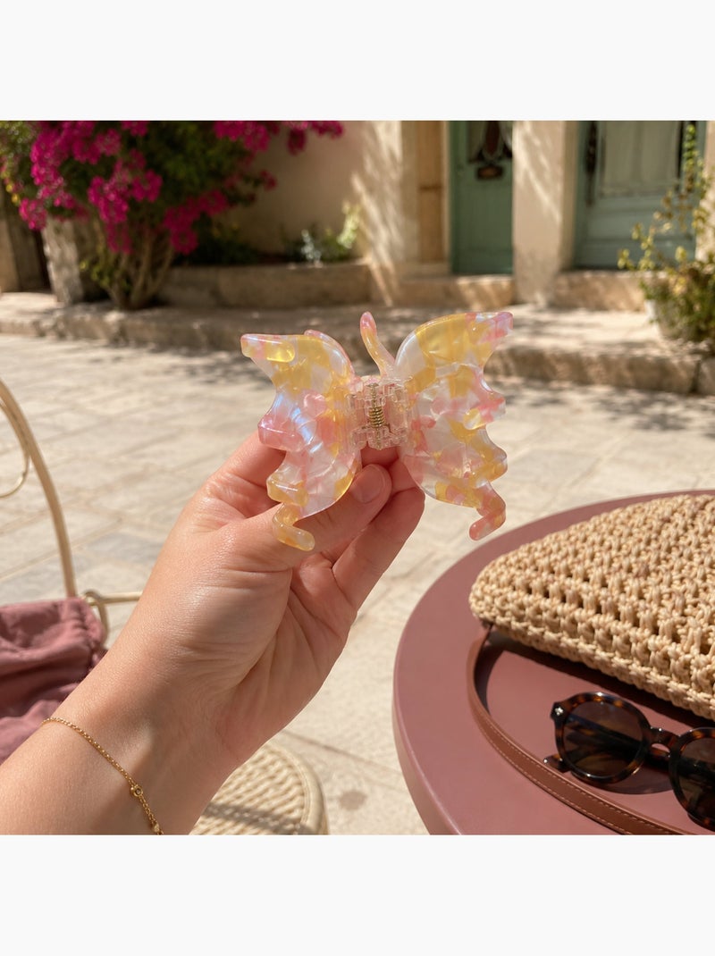 Pinza de cabello mariposa en resina jaspeada Rubor - Kiabi