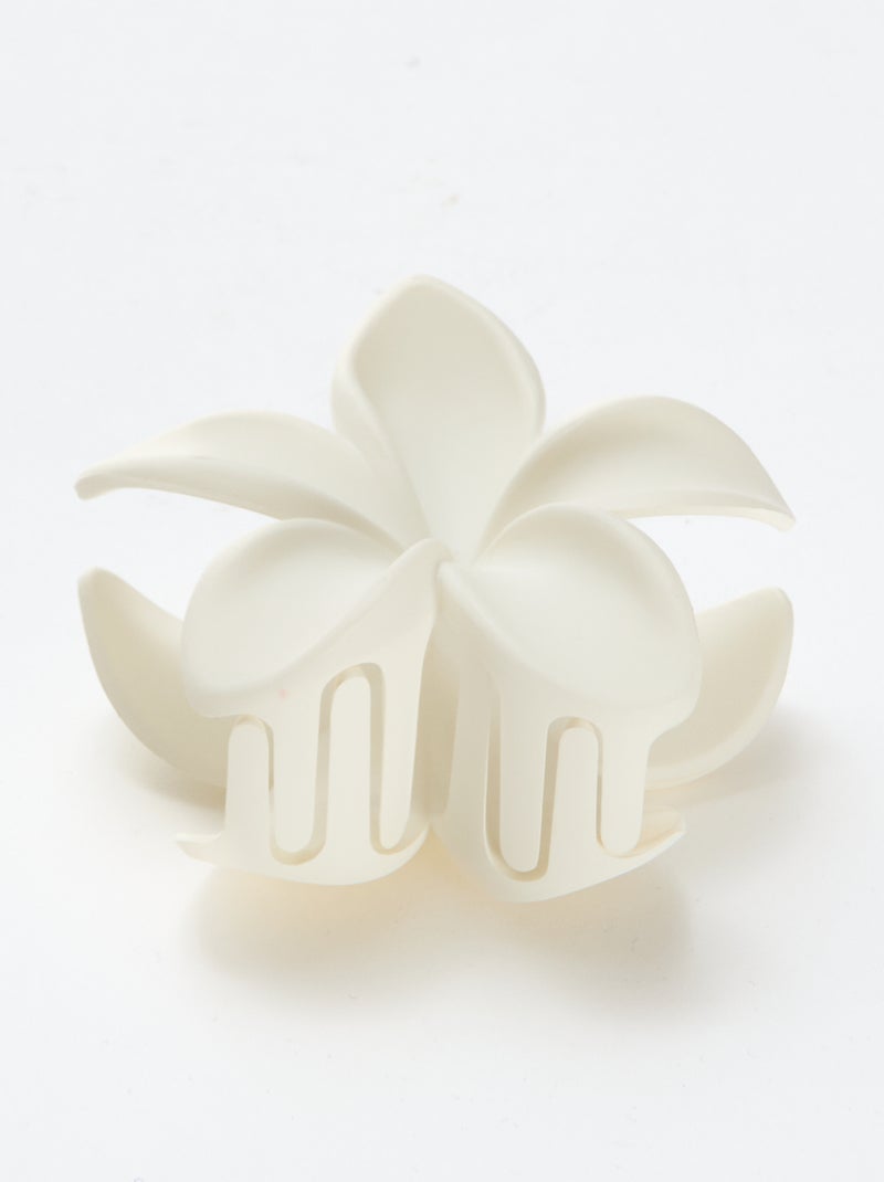 Pinza grande con forma de flor Blanco - Kiabi