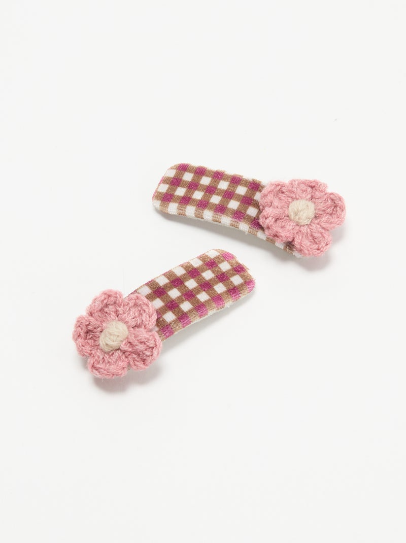 Pinzas   con forma de flores Rosa - Kiabi