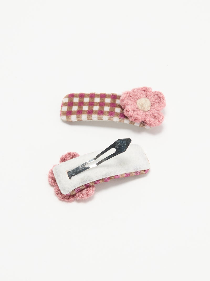 Pinzas   con forma de flores Rosa - Kiabi