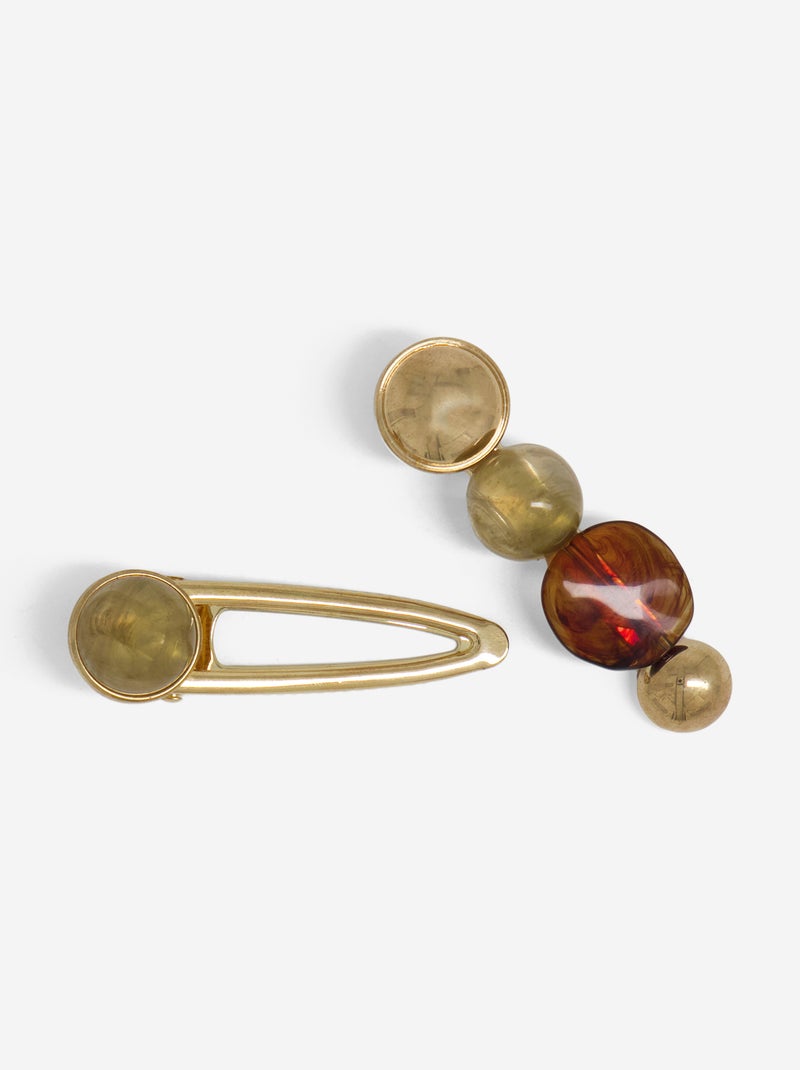 Pinzas de cocodrilo con piedras de fantasía Amarillo - Kiabi