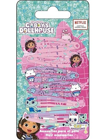 Pinzas para el cabello infantil con purpurina Gabby: lote de 6 en metal