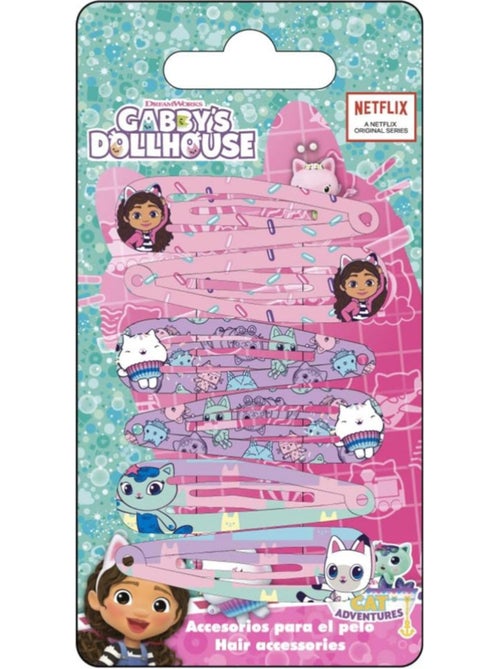 Pinzas para el cabello infantil con purpurina Gabby: lote de 6 en metal - Kiabi