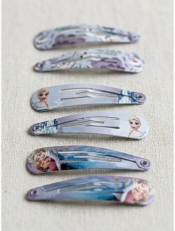 Pinzas para el cabello infantil reina de las nieves: lote de 6