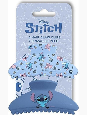 Pinzas para el cabello infantil Stitch & Angel : lote de 2 grandes garras