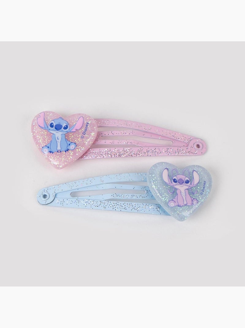 Pinzas para el cabello infantil Stitch & Angel pastel con purpurina: lote de 6 Multicolor - Kiabi
