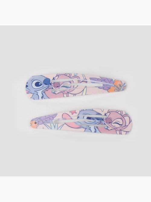 Pinzas para el cabello infantil Stitch & Angel pastel con purpurina: lote de 6 - Kiabi