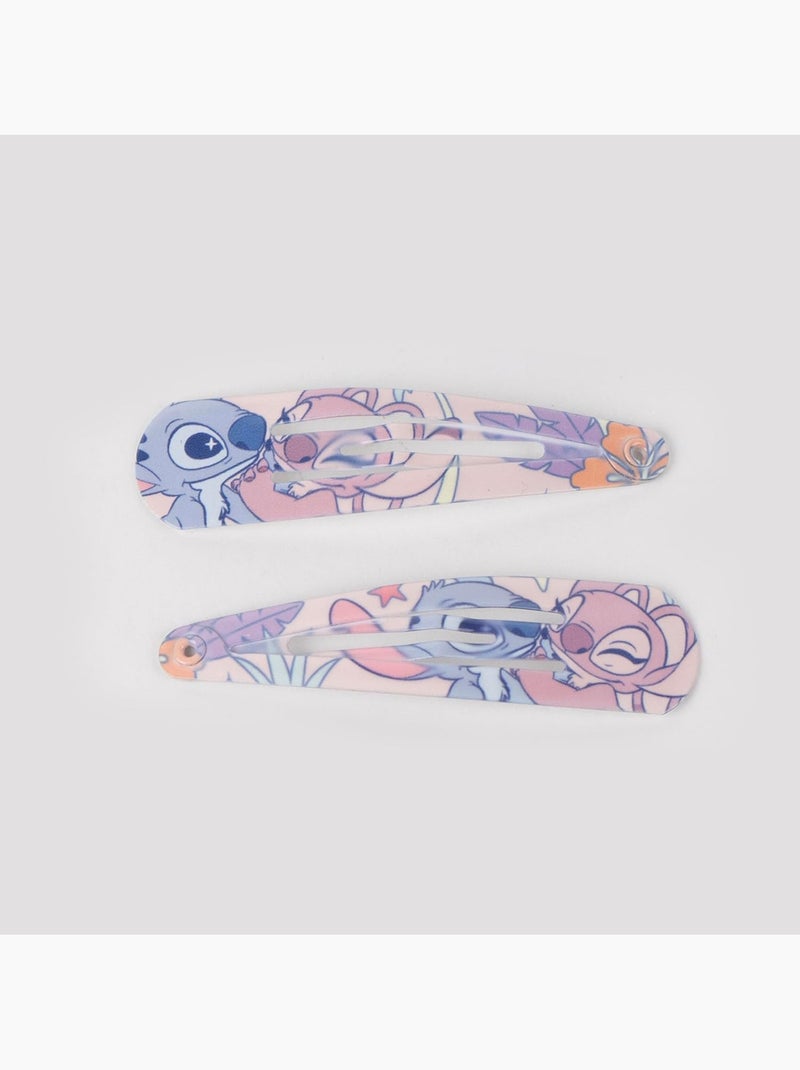 Pinzas para el cabello infantil Stitch & Angel pastel con purpurina: lote de 6 Multicolor - Kiabi
