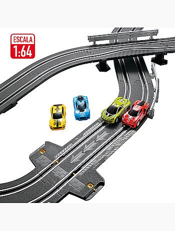 Pista de carreras magnética con 2 coches y 2 mandos progresivos speed & go