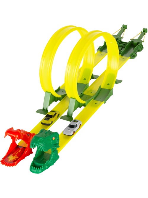 Pista de coches dinosaurio con doble lanzador y dos coches teamsterz - Kiabi