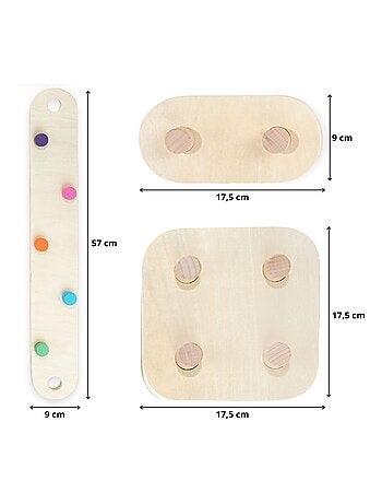 Pista de equilibrio Montessori madera 14 piezas Mamabrum