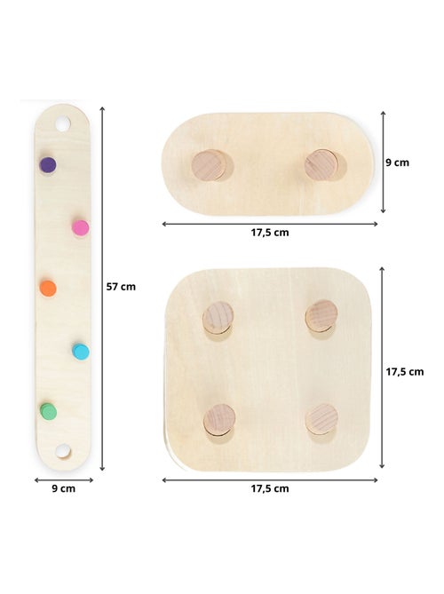 Pista de equilibrio Montessori madera 14 piezas Mamabrum - Kiabi