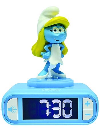 Pitufina Luz nocturna Reloj despertador con sonidos