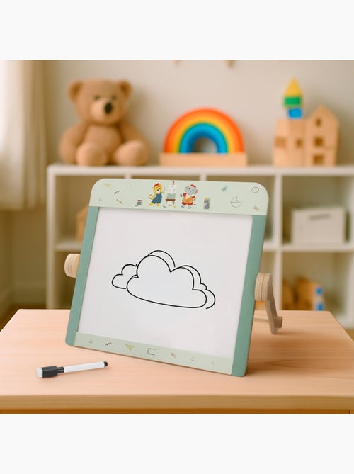 Pizarra doble cara infantil de madera con accesorios WOOMAX - Kiabi
