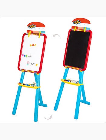 Pizarra doble cara magnética con caballete ajustable y accesorios colorbaby good idea!