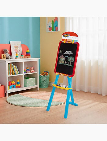 Pizarra doble cara magnética con caballete ajustable y accesorios colorbaby good idea!