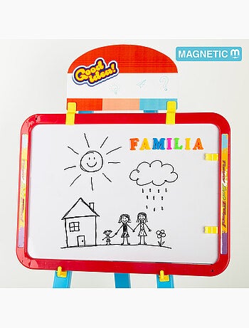 Pizarra doble cara magnética con caballete ajustable y accesorios colorbaby good idea!