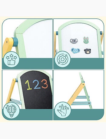 Pizarra educativa de madera de doble cara