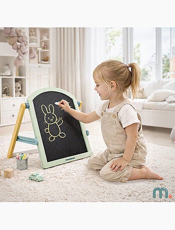 Pizarra educativa de madera de doble cara