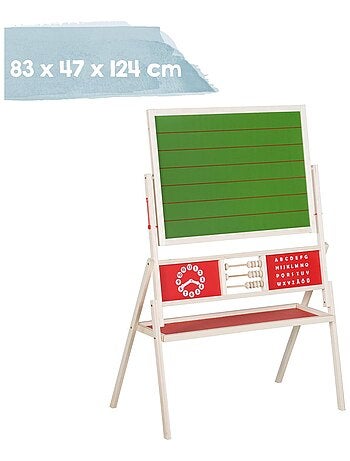 Pizarra giratoria con ábaco - doble cara tiza y magnética para niños 'Roba'