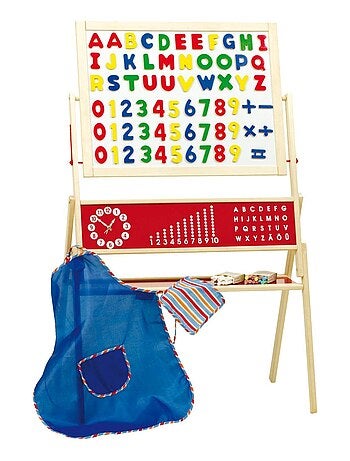 Pizarra giratoria doble cara tiza y magnética para niños + accesorios 'Roba'