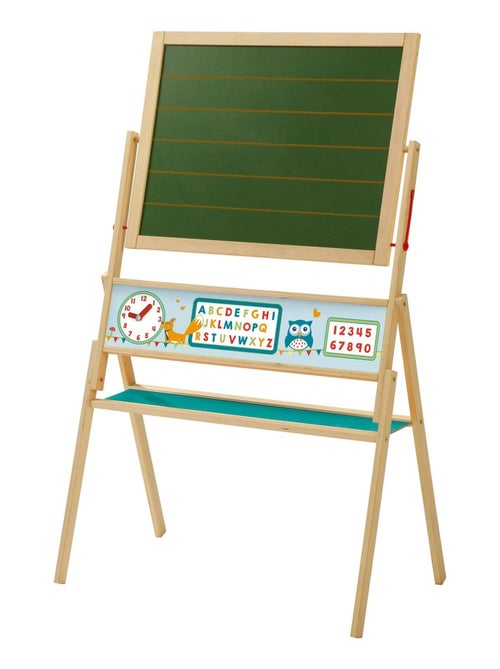 Pizarra giratoria doble cara tiza y magnética para niños 'Roba ABC Eule' - Kiabi