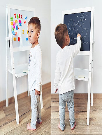 Pizarra infantil doble cara magnética y tiza Mamabrum