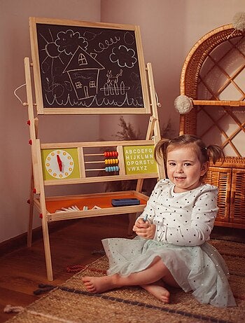 Pizarra infantil doble cara magnética y tiza Mamabrum