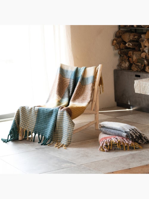 Plaid a cuadros con aspecto de mohair suave - Kiabi