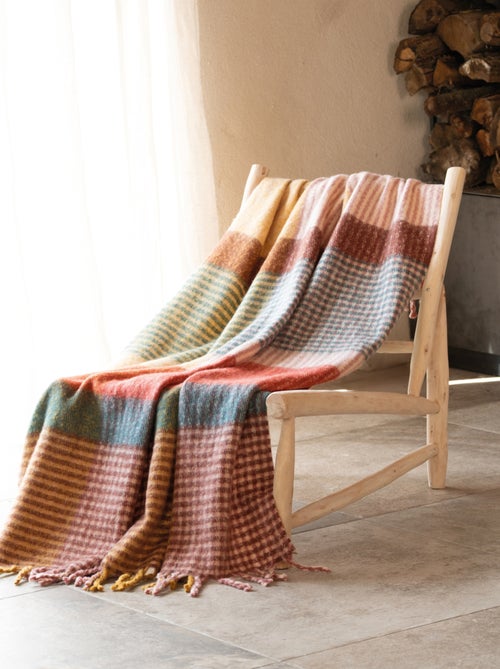 Plaid a cuadros con aspecto de mohair suave - Kiabi