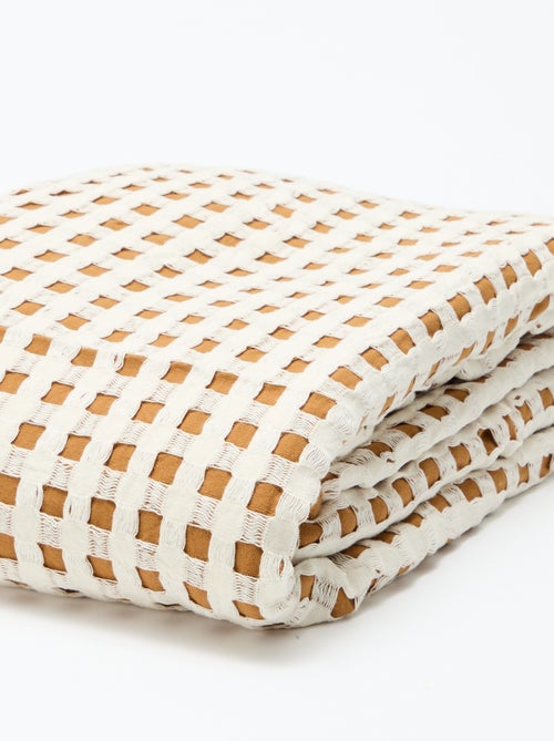 Plaid bicolor con diseño gofrado (180 x 200 cm) - Kiabi