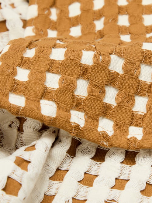 Plaid bicolor con diseño gofrado (180 x 200 cm) - Kiabi