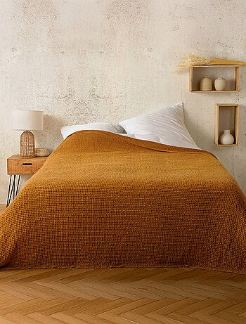 Plaid de algodón con tejido nido de abeja